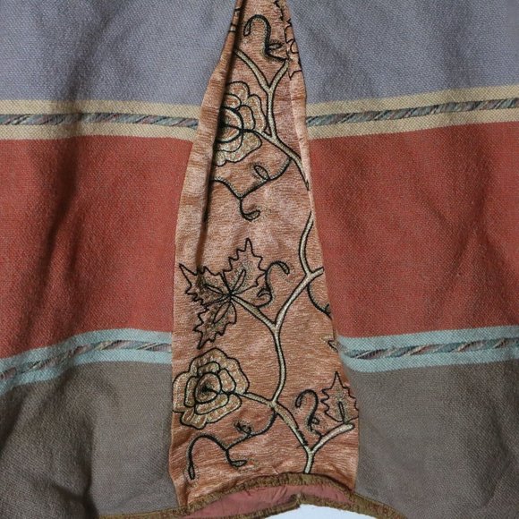 Vintage Flashback Boho Patchwork Tapestry Button Jacket Floral Striped Cotton - Picture 8 of 8